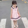 幼児の女の子ドレスパッチワークガールズパーティードレスノースリーブサマーキッズドレスカジュアルスタイルの服ガール210412