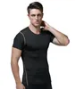 Mäns Snabbtorkande Sport t-shirts Tights Kortärmad Basketball Training Compression Stretch Tees Running Andningsbar Fitness T-shirt