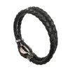 Bracelets classiques en cuir véritable pour hommes, à la mode, en acier inoxydable, serti de pierre d'agate, longueur 2050cm, non avec boîte 1226522