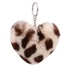 10CM Leopard Herzförmige Schlüsselanhänger Plüsch-Schlüsselanhänger Anhänger Gepäck Dekoration Schlüsselanhänger Mode-Accessoires Geschenk-Schlüsselanhänger