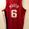 Nikivip Özel Retro Kenyon Martin #6 Kolej New Jersey Basketbol Formaları Erkekler Dikişli Beyaz Mavi Kırmızı Herhangi bir İsim Numarası S-4XL Yelek