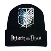 Ataque de anime em titan chapéus de malha gorros de liberdade liberdade impresso boné anime aquecedor Bonnet traje casual chapéu y21111