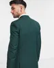 2021 Custom Made Two Button Dark Green Groom Tuxedos Groomsmen Best Man Suits Men's Wedding Blazer Suits (Jacket+Pants+Vest) X0909