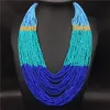 Pendientes, collar, hilo acrílico étnico, conjunto bohemio, collares de cuentas africanas de múltiples capas, conjuntos de joyas bohemias de oro geométrico para mujer