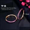 Hoop & Hie Earrings Jewelry Cwwzircons Elegant Green Red Cubic Zirconia Stones 585 Gold Color Circle Round Ear Rings For Women Drop Delivery