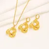 Earrings & Necklace African Beads Jewelry Sets Pendant Necklaces Women Gold Color Round Ball Chains Wedding Party Gifts PNG