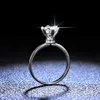 VVS1 Damska Moissanite 925 Sterling Silver Lab Diament Zaręczyny z sercem Pong Wedding Band Pierścienie Fine Jewelry