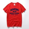 Stranger Things Hawkins High School School T-shirt T-shirt TAE THIRTS 100% Joggers jersey in cotone 210706