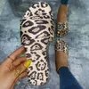 Sommarhem tofflor Kvinnor Simple Leopard Print Flip Flop Casual Shoes Beach Slip On Flats Non-Slip