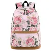 Dames Outdoor Reis Mode Canvas Rugzak Boek Computer Soft Teens USB Opladen Port Girls School Floral Gedrukt Y1105