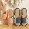 Slippers Breathable Cartoon Home Women Men Summer Cool Eva Linen Slides Soft Bottom Non-slip Indoor