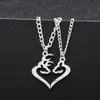 Pendentif Colliers Hommes Femmes Correspondant Milu Cerf Amour Coeur Puzzle Collier Bijoux