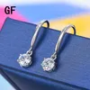 Dangle Lustre 925 Argent Passé Diamant Test Mossanite Crochets D'oreille Coupe Parfaite 0.5ct D Couleur VVS1 Fiançailles De Mariage Boucles D'oreilles Pour W