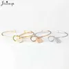 Jisensp Enkel Initial Knot Armband 26 Brevband för flickvänner A-Z Charm Armband Bridesmaid Öppna Bangle Smycken Q0719