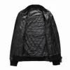 Skull Rhinestones Pu Jackets Men Black High Street Stand-Neck dragkedja Rib Sleeve Streetwear Motorcykel Faux Leather Coats 220115