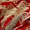 Nowy czerwony luksusowy złoty phoenix haft haft chiński ślub 100% bawełniany zestaw pościel