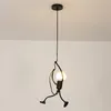 Modern And Charming Hanging Ceiling Indoor Bedroom Chandelier Head LED Light Wroughtelegant Bedside Living Room Balcony Wall Lamp