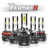 TXVSO8 G2 مصباح أمامي للسيارة LED H1 / H4 / H7 / H8 / H9 / H11 / 9005/9006/9012 10000 لومينز بدون زاوية ميتة إضاءة لبيريدوا / برورون / تويوتا / نيسان / مازدا / بي ام دبليو / فورد ضوء تلقائي 2 قطعة