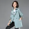 Women's Trench Coats Medium Long Little Man 2021 Mode ins Koreaanse Losse Mother's Jas Dames Dunne Lente en Herfst 906