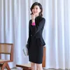 Women's suit pants two-piece work clothes summer women's professional wear Casual Slim Black Jacket Elegant trousers 210527