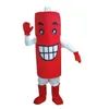 Prestanda Rött Batteri Mascot Kostymer Halloween Fancy Party Dress Cartoon Character Carnival Xmas Påsk Reklam Födelsedagsfest Kostym Outfit