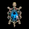 Broche tortues strass vert et bleu mignon cristal tortue broches cadeaux pour enfants animaux broches bijoux accessoires