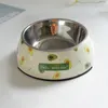 الكرتون Nonslip الفولاذ المقاوم للصدأ الكلب السلطانيات القط الحيوانات الأليفة تغذية وعاء المغذية لوازم المنتج الكلب الغذاء المغذية