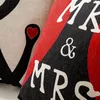 Coussin/oreiller décoratif mode amour étui décoratif rouge noir lettre imprimé housse de coussin décor à la maison Cojines Decorativos Para canapé