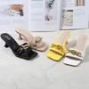 Dress Shoes Kalsooni 2021 Summer Women Sandals Casual Simple Metal Decoration Open-toe One Line Slippers