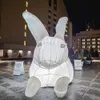 6M Гигантская 20 -футовая надувная модель кролика Пасхального кролика вторгается в общественные места по всему миру со светодиодным светом