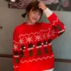 2Colors womens knitted Sweater Autumn and winter loose korean style female Christimas Sweaters and pullovers womens (C8191) 210423