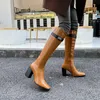 Fermuar Toka Sapanlar Sıkı Yüksek Çizmeler Güz Kış Hakiki Deri Ayakkabı Kadınlar Için Temel Topuklar 210528