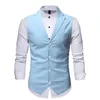 Gilet de marque pour hommes d'affaires solides, gilets décontractés intelligents pour hommes, Slim Gentleman, robe pour hommes, gilet de poche à bouton unique 210524