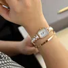 Or Rose femmes montre dame montre-bracelet alliage carré femme horloge pour cadeau diamant cristal chaîne décontracté montres à Quartz horloges