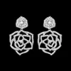 Rose Series Örhängen Piagidens officiella reproduktioner Toppkvalitet 18K guldpläterad Sterling Silver Luxury Smycken Solljus Varm Varumärke Örhängen Damer Utsökt Present