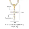 남자 여자 지르콘 크로스 펜던트 골드 실버 구리 소재 아이스 CZ 펜던트 목걸이 체인 패션 힙합 쥬얼리 체인