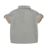 Yaz Erkek Kız T Shirt Kısa Kollu Yaka Bebek Kız Erkek Pamuk Nefes Ekose Gömlek Çocuklar Clothes246p Tops