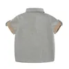 Été Garçons Filles T-shirts À Manches Courtes Revers Bébé Fille Garçon Coton Respirant Tops Chemise À Carreaux Enfants Clothes246p