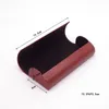 Fashion PU Leather Sunglasses Cases Brown spectacles Box Reading Glasses Storage Clean Cloth