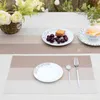 4pcs/lot weave Placemat Fashion Pvc dining table mat Disc Pads Bowl Pad Coasters Slip-Resistant Kitchen Table Mats 210423