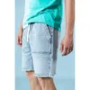 summer denim shorts men fashion raw hem drawstring wash short high quality brand clothing SJ130565 210716