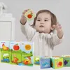 Baby Mobile Magic Cube Plush Block Clutch Rattles Early Newborn Educational Toys 0-12 Months