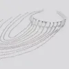 Crystal Long Tassels Hoop Headband Bridal Tiara Hairband Rhinestone Head Chain Jewelry Accessory Headpiece