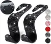 Ny bilstol Hook Auto Coat Back Universal Neadrest Mount Storage Holder Bling Rhinestones Hängare Bil Inredning Tillbehör