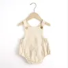 Baby Rompertjes Massief Gestreept Pasgeboren Jarretel Jumpsuits Katoen Linnen Zuigeling Meisjes One-Pieces Zomer Kinderen Klimmen Pakken Kids Boutique Kleding BT6423