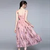 Fashion Summer Boho Dress Women's Vintage Sexy Spaghetti Strap Butterfly Floral Print Casual Midi Vestido 210519