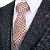 Kontrollerad plaid skotsk tartan röd crimson grå grå grön gul blå mens slipsar slips passar gåva för män