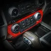 ABS Centrale Airconditioning Bedieningspaneel Decoratie Covers voor Ford F150 15+ Rode koolstofvezel 1 stks