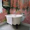 Photo Wallpaper Beautiful Red Maple Tree Forest Nature 3D Wall Murals PVC Waterproof Self-Adhesive Bathroom Backdrop Wall Papers