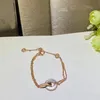 Luxury fashion single diamond bracelets ladies charm disc copper coin adjustable bracelet with exquisite packaging gift box261V